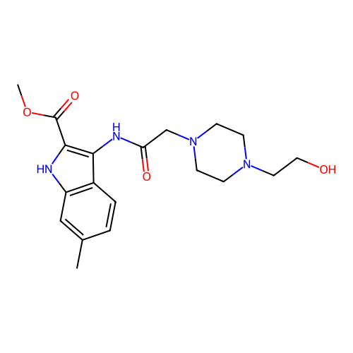 Methyl 3-[[2-[4-(2-hydroxyethyl)piperazin-1-yl]acetyl]amino]-6-methyl-1H-indole-2-carboxylate structure