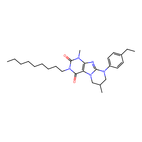 9-(4-ethylphenyl)-1,7-dimethyl-3-nonyl-6,7,8,9-tetrahydropyrimido[2,1-f]purine-2,4(1H,3H)-dione structure