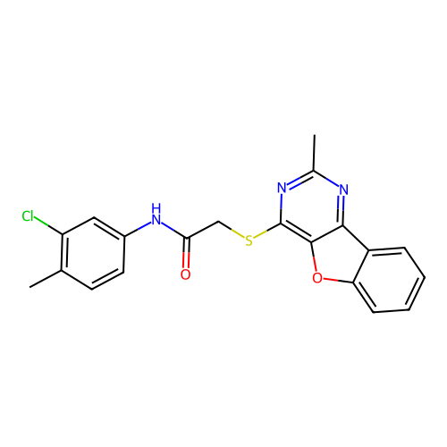 N-(3-chloro-4-methylphenyl)-2-((2-methylbenzofuro[3,2-d]pyrimidin-4-yl)thio)acetamide structure