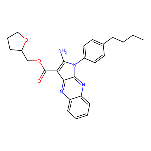 oxolan-2-ylmethyl 2-amino-1-(4-butylphenyl)pyrrolo[3,2-b]quinoxaline-3-carboxylate structure