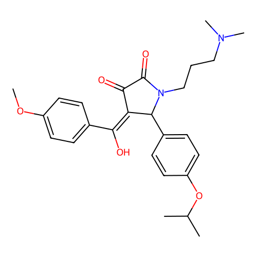 1-[3-(dimethylamino)propyl]-3-hydroxy-4-(4-methoxybenzoyl)-5-[4-(propan-2-yloxy)phenyl]-2,5-dihydro-1H-pyrrol-2-one structure