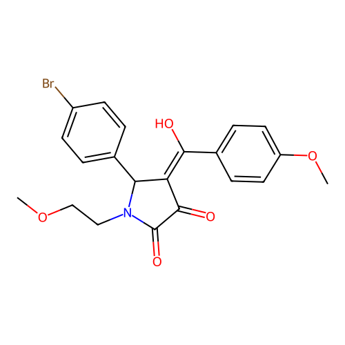5-(4-bromophenyl)-3-hydroxy-4-(4-methoxybenzoyl)-1-(2-methoxyethyl)-2,5-dihydro-1H-pyrrol-2-one structure