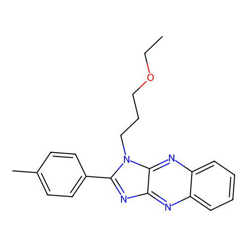 1-(3-ethoxypropyl)-2-(4-methylphenyl)-1H-imidazo[4,5-b]quinoxaline structure