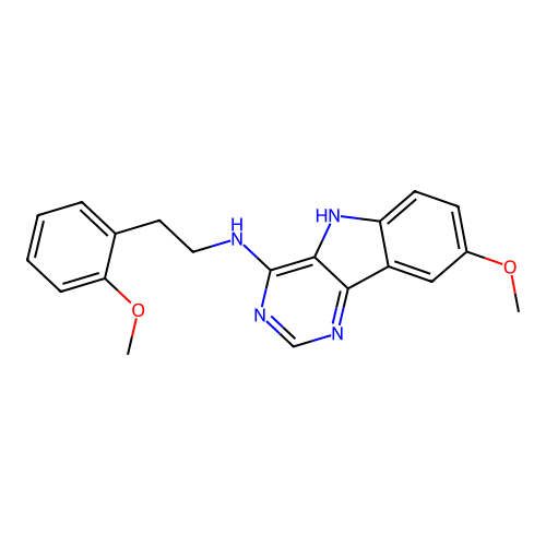 8-methoxy-N-[2-(2-methoxyphenyl)ethyl]-5H-pyrimido[5,4-b]indol-4-amine structure