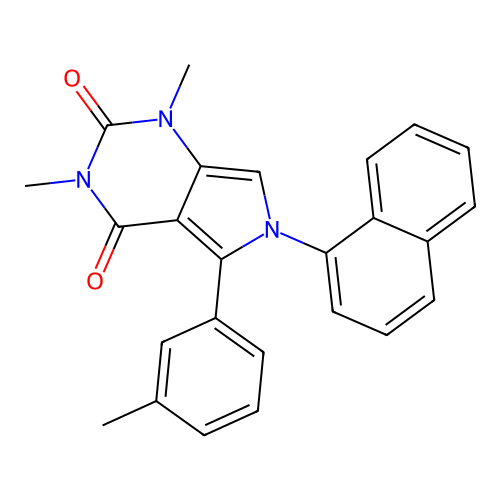 1,3-dimethyl-5-(3-methylphenyl)-6-naphthalen-1-ylpyrrolo[3,4-d]pyrimidine-2,4-dione structure