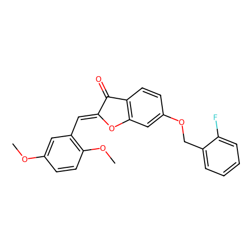 (Z)-2-(2,5-dimethoxybenzylidene)-6-((2-fluorobenzyl)oxy)benzofuran-3(2H)-one structure