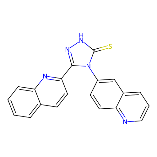 5-Quinolin-2-yl-4-quinolin-6-yl-4H-[1,2,4]triazole-3-thiol structure