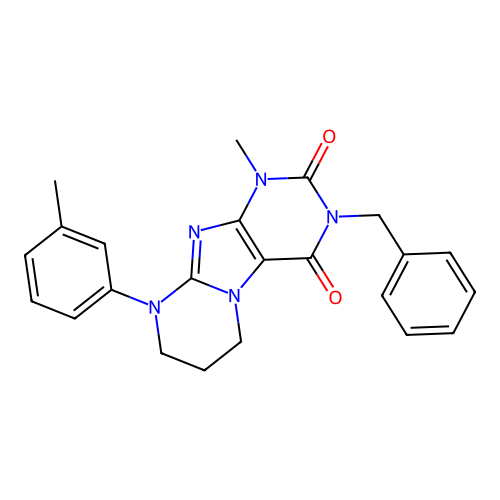3-benzyl-1-methyl-9-(3-methylphenyl)-7,8-dihydro-6H-purino[7,8-a]pyrimidine-2,4-dione structure
