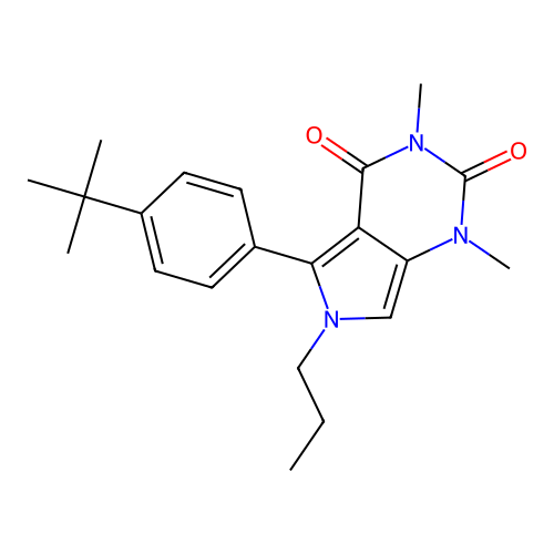 5-(4-tert-butylphenyl)-1,3-dimethyl-6-propylpyrrolo[3,4-d]pyrimidine-2,4-dione structure