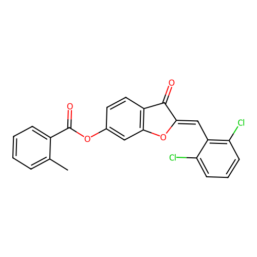 2-[(2,6-Dichlorophenyl)methylene]-3-oxobenzo[3,4-b]furan-6-yl 2-methylbenzoate structure