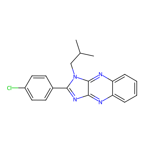 2-(4-chlorophenyl)-1-(2-methylpropyl)-1H-imidazo[4,5-b]quinoxaline structure