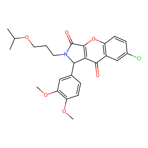 7-chloro-1-(3,4-dimethoxyphenyl)-2-(3-isopropoxypropyl)-1,2-dihydrochromeno[2,3-c]pyrrole-3,9-dione structure