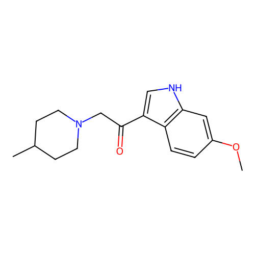 1-(6-methoxy-1H-indol-3-yl)-2-(4-methylpiperidin-1-yl)ethanone structure