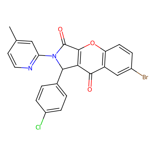 7-bromo-1-(4-chlorophenyl)-2-(4-methylpyridin-2-yl)-1,2-dihydrochromeno[2,3-c]pyrrole-3,9-dione structure