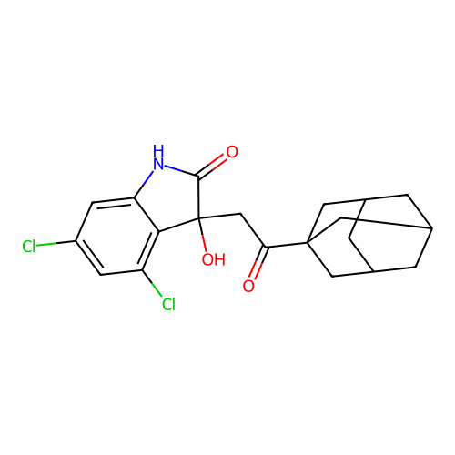 3-(2-(Adamantan-1-yl)-2-oxoethyl)-4,6-dichloro-3-hydroxyindolin-2-one structure