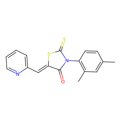 3-(2,4-Dimethylphenyl)-5-(2-pyridylmethylene)-2-thioxo-1,3-thiazolidin-4-one structure