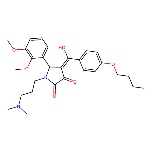 (4E)-4-[(4-butoxyphenyl)-hydroxymethylidene]-5-(2,3-dimethoxyphenyl)-1-[3-(dimethylamino)propyl]pyrrolidine-2,3-dione structure