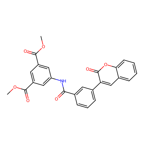 Dimethyl 5-[[3-(2-oxochromen-3-yl)benzoyl]amino]benzene-1,3-dicarboxylate structure