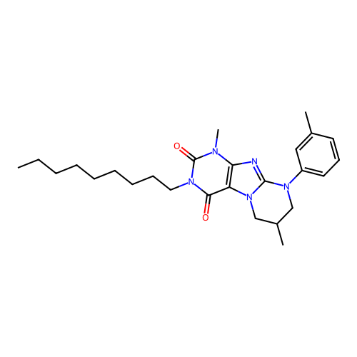1,7-dimethyl-9-(3-methylphenyl)-3-nonyl-1H,2H,3H,4H,6H,7H,8H,9H-pyrimido[1,2-g]purine-2,4-dione structure