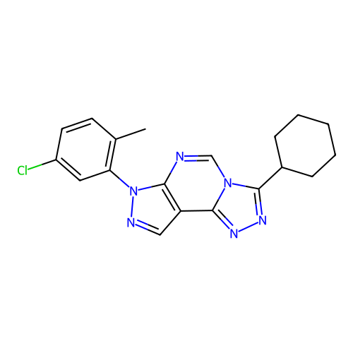 3-(5-Chloro-2-methylphenyl)-7-cyclohexyl-6-hydropyrazolo[5,4-d]1,2,4-triazolo[4,3-e]pyrimidine structure