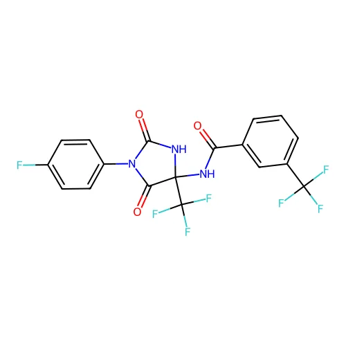 N-[1-(4-氟苯基)-2,5-二氧代-4-(三氟甲基)咪唑啶-4-基]-3-(三氟甲基)苯甲酰胺 structure