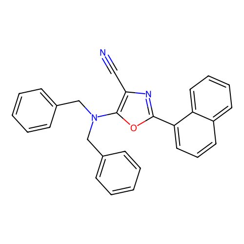 5-(Dibenzylamino)-2-(naphthalen-1-yl)-1,3-oxazole-4-carbonitrile structure