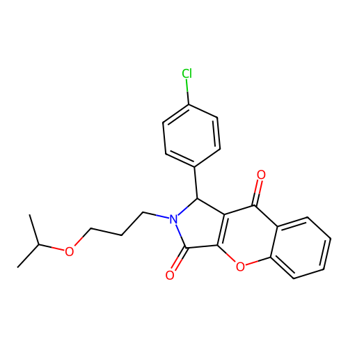 1-(4-chlorophenyl)-2-(3-isopropoxypropyl)-1,2-dihydrochromeno[2,3-c]pyrrole-3,9-dione structure