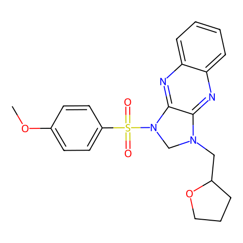 3-(4-methoxyphenyl)sulfonyl-1-(oxolan-2-ylmethyl)-2H-imidazo[4,5-b]quinoxaline structure