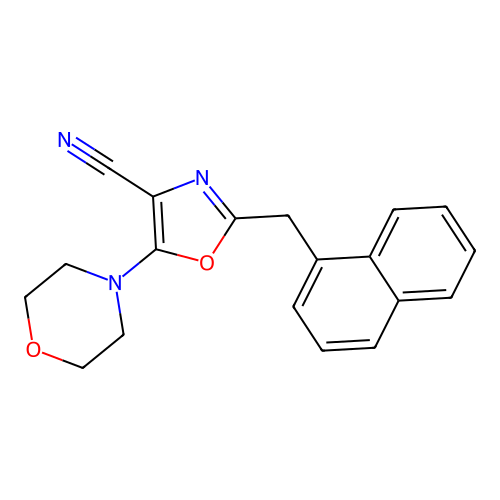 5-Morpholin-4-yl-2-(naphthalen-1-ylmethyl)-1,3-oxazole-4-carbonitrile structure
