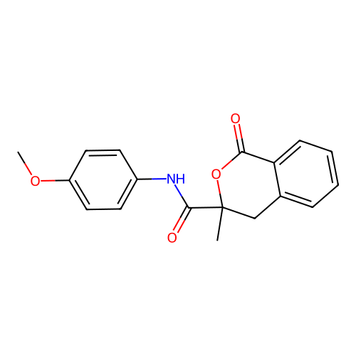 N-(4-methoxyphenyl)-3-methyl-1-oxo-3,4-dihydro-1H-isochromene-3-carboxamide structure