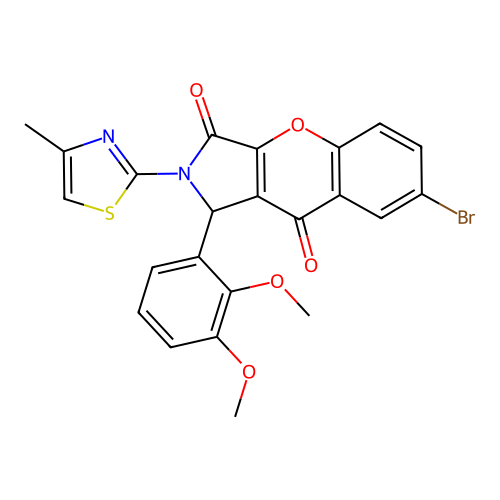7-bromo-1-(2,3-dimethoxyphenyl)-2-(4-methyl-1,3-thiazol-2-yl)-1,2-dihydrochromeno[2,3-c]pyrrole-3,9-dione structure