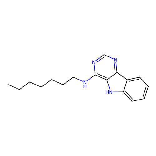 N-heptyl-5H-pyrimido[5,4-b]indol-4-amine structure