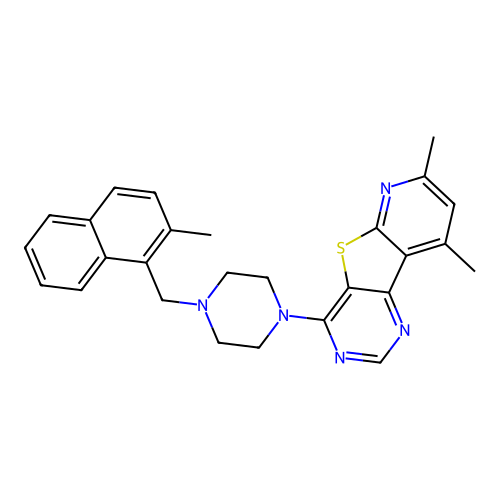 7,9-dimethyl-4-{4-[(2-methylnaphthalen-1-yl)methyl]piperazin-1-yl}pyrido[3',2':4,5]thieno[3,2-d]pyrimidine structure