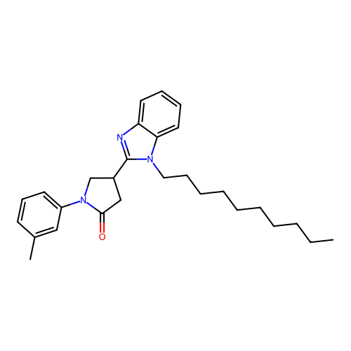 4-(1-decyl-1H-benzimidazol-2-yl)-1-(3-methylphenyl)pyrrolidin-2-one structure