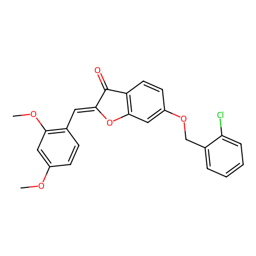 (Z)-6-((2-chlorobenzyl)oxy)-2-(2,4-dimethoxybenzylidene)benzofuran-3(2H)-one structure