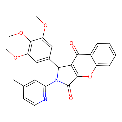 2-(4-methyl-2-pyridinyl)-1-(3,4,5-trimethoxyphenyl)-1,2-dihydrochromeno[2,3-c]pyrrole-3,9-dione structure