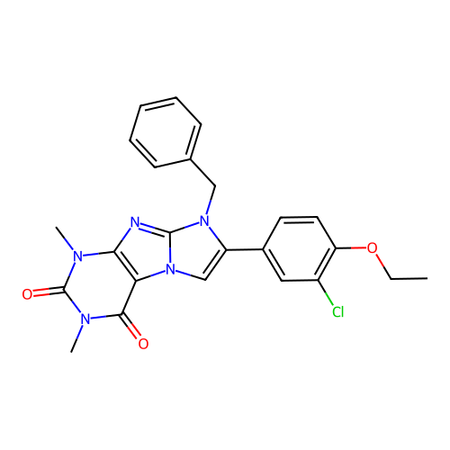 8-benzyl-7-(3-chloro-4-ethoxyphenyl)-1,3-dimethyl-1H-imidazo[2,1-f]purine-2,4(3H,8H)-dione structure