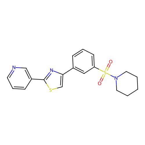 3-{4-[3-(Piperidin-1-ylsulfonyl)phenyl]-1,3-thiazol-2-yl}pyridine structure
