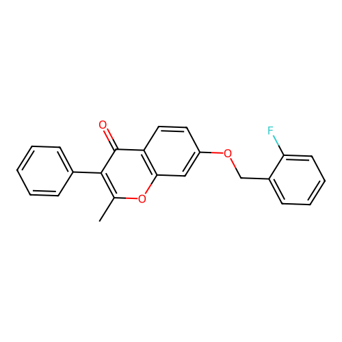 7-[(2-Fluorophenyl)methoxy]-2-methyl-3-phenylchromen-4-one structure