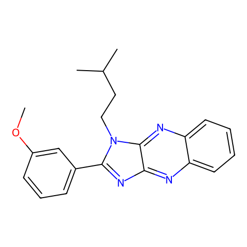 2-(3-methoxyphenyl)-1-(3-methylbutyl)-1H-imidazo[4,5-b]quinoxaline structure