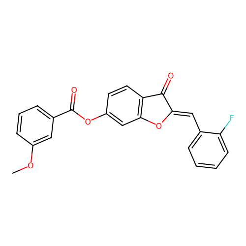 2-[(2-Fluorophenyl)methylene]-3-oxobenzo[3,4-b]furan-6-yl 3-methoxybenzoate structure
