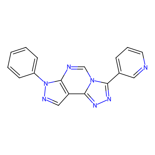 7-phenyl-3-(pyridin-3-yl)-7H-pyrazolo[4,3-e][1,2,4]triazolo[4,3-c]pyrimidine structure