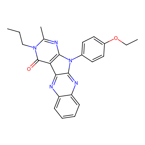 11-(4-ethoxyphenyl)-2-methyl-3-propyl-3,11-dihydro-4H-pyrimido[5',4':4,5]pyrrolo[2,3-b]quinoxalin-4-one structure