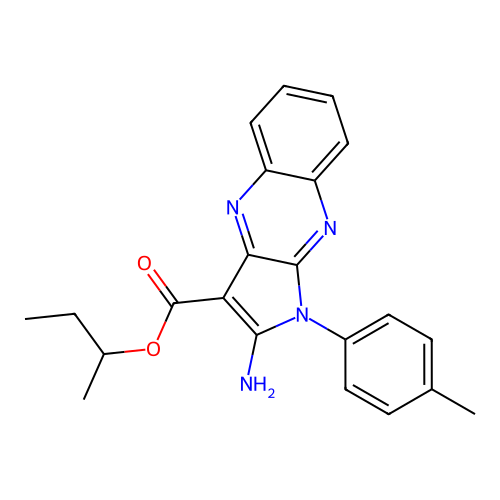 butan-2-yl 2-amino-1-(4-methylphenyl)-1H-pyrrolo[2,3-b]quinoxaline-3-carboxylate structure