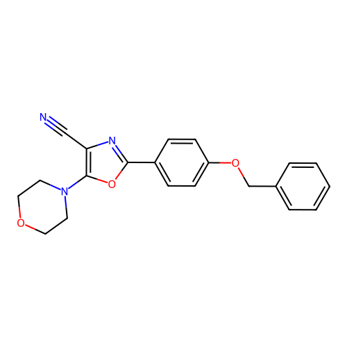 2-[4-(Benzyloxy)phenyl]-5-(morpholin-4-yl)-1,3-oxazole-4-carbonitrile structure