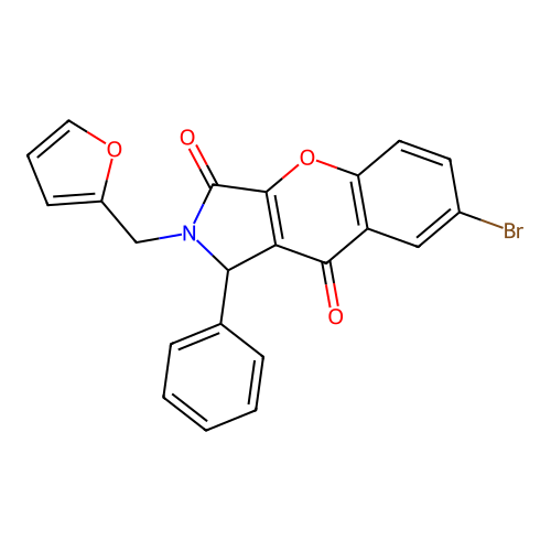 7-Bromo-2-(2-furylmethyl)-1-phenyl-1,2-dihydrochromeno[2,3-c]pyrrole-3,9-dione structure