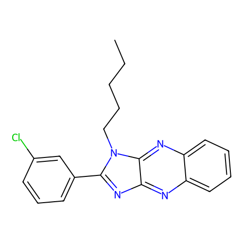 2-(3-chlorophenyl)-1-pentyl-1H-imidazo[4,5-b]quinoxaline structure
