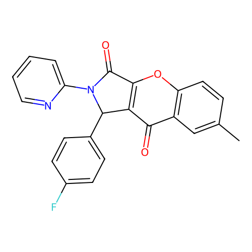 1-(4-fluorophenyl)-7-methyl-2-(pyridin-2-yl)-1,2-dihydrochromeno[2,3-c]pyrrole-3,9-dione structure