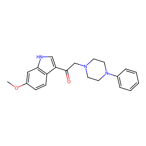 1-(6-methoxy-1H-indol-3-yl)-2-(4-phenylpiperazin-1-yl)ethanone structure