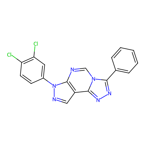 7-(3,4-dichlorophenyl)-3-phenyl-7H-pyrazolo[4,3-e][1,2,4]triazolo[4,3-c]pyrimidine structure